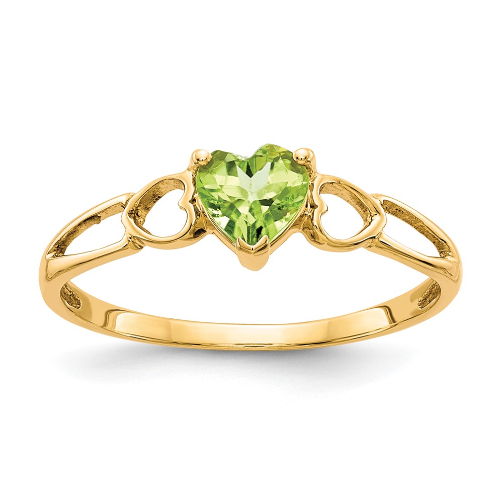 10k Yellow Gold Polished Genuine Peridot August Birthstone Ring Size 7 269$